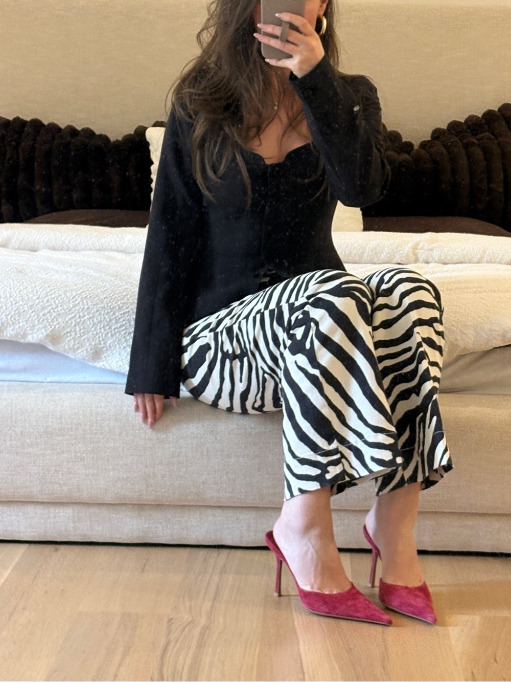 Jeffrey Campbell Pink Suede Pointed-Toe Mules